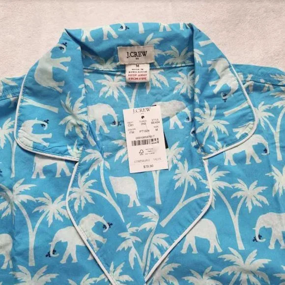 New women'sL 2X J Crew Factory elephants pajama set top & shorts